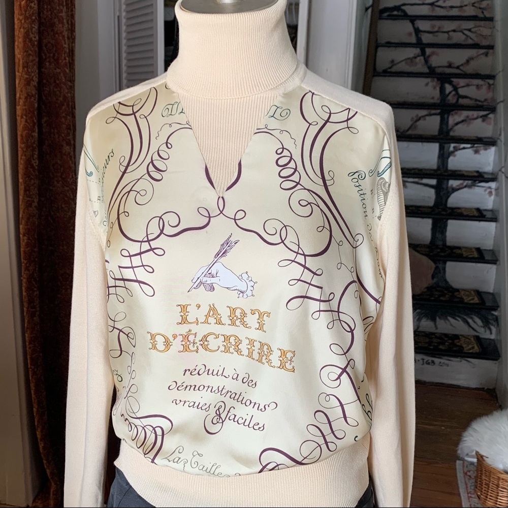 Hermès cashmere and silk L’ART Turtleneck sweater